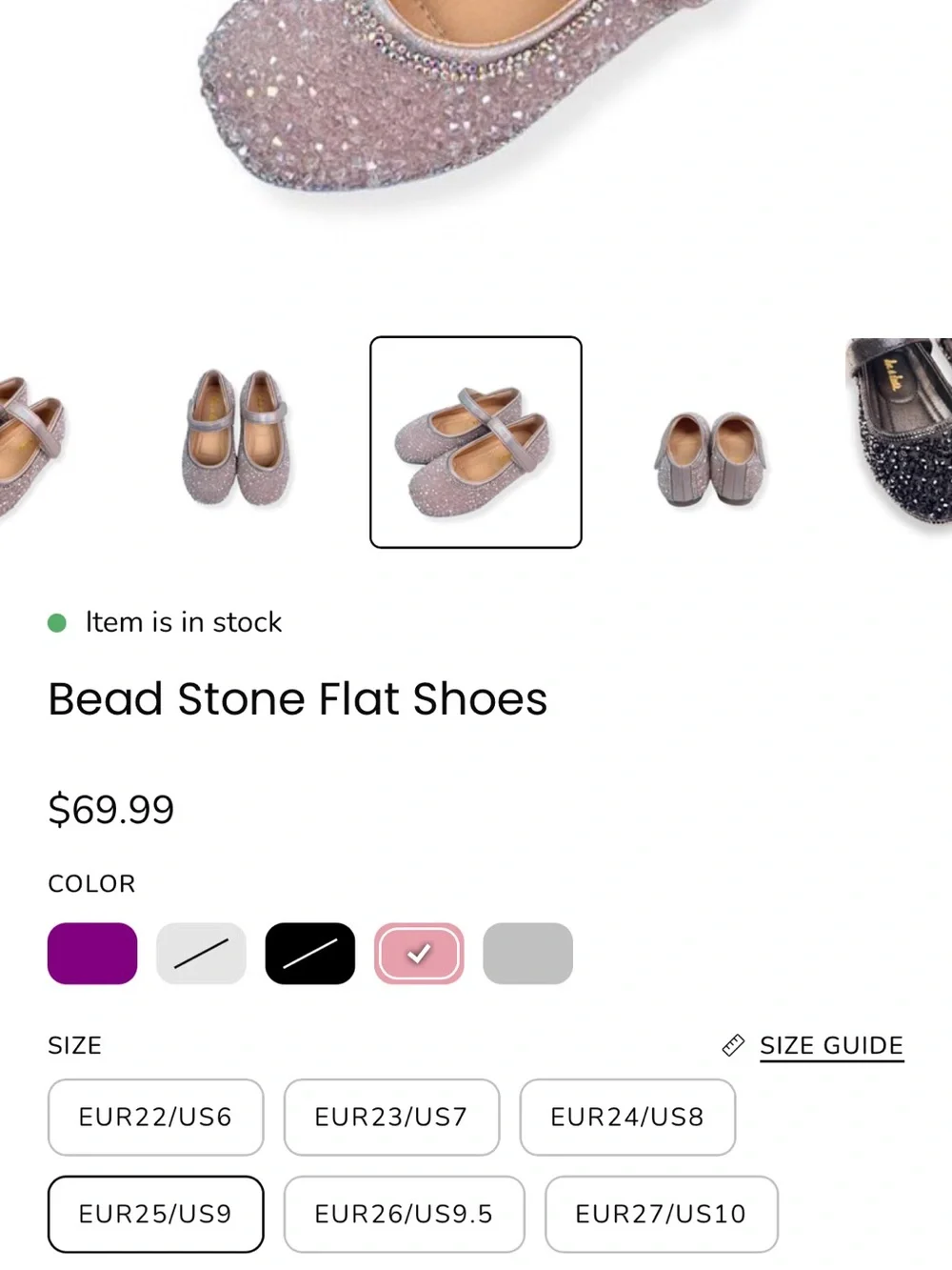 Bead Stone Flat Shoes Doe A Dear - Pink